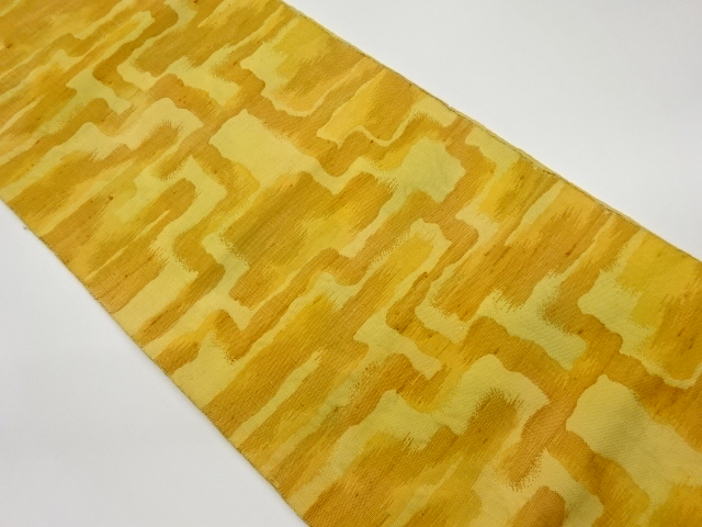 リサイクル　手織り紬抽象模様織出し名古屋帯